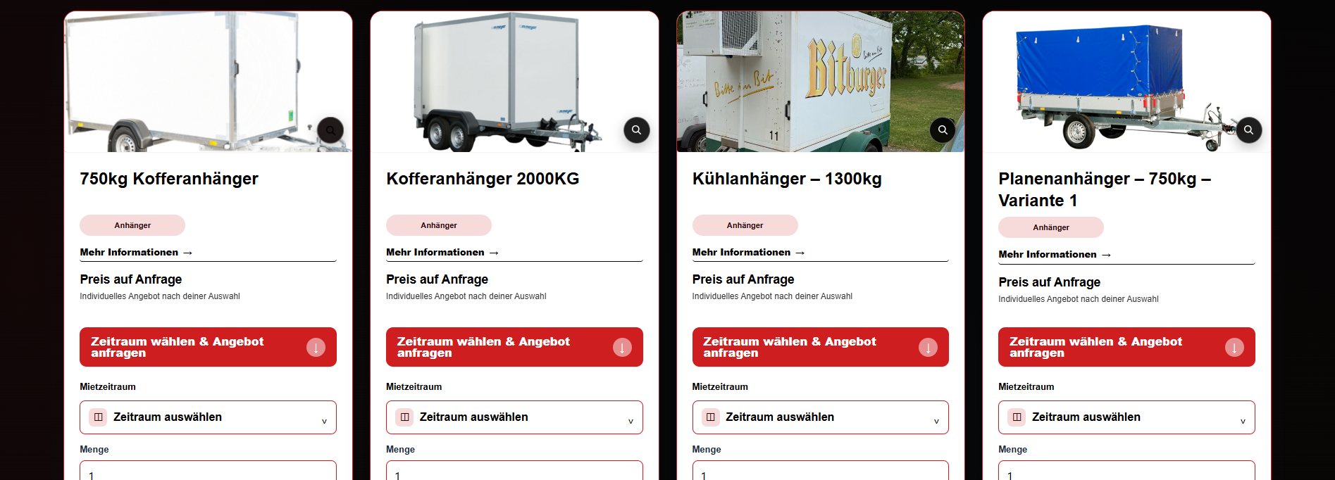 Vermivo im Anhängerverleih bei X Projekt