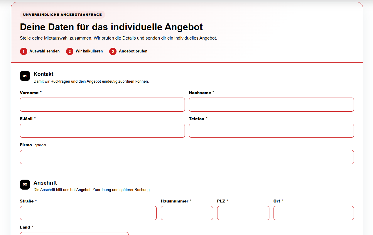 Vermivo Mietzeitraum Anhängerverleih bei X Projekt